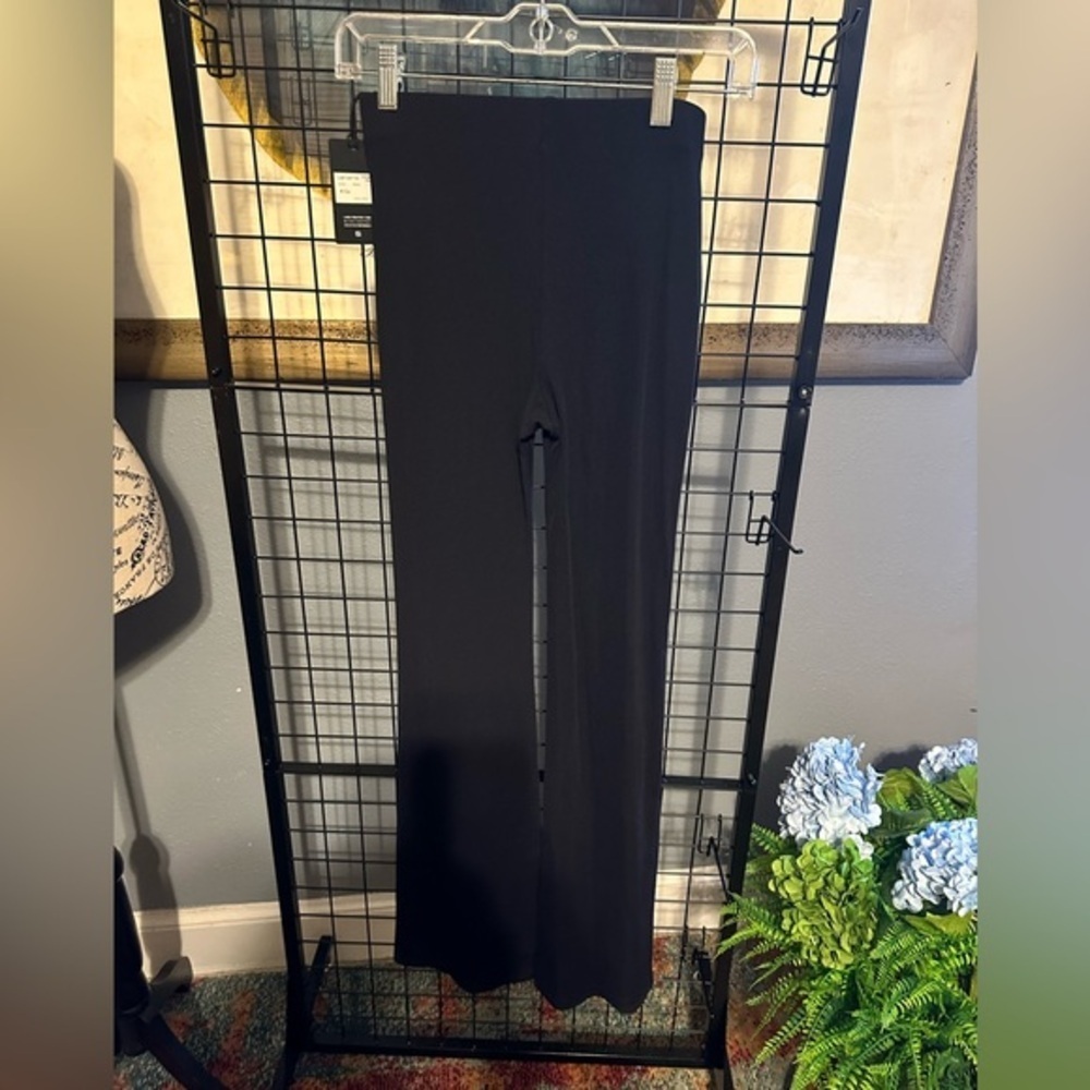 Lanston Sport Black Wide-Leg Ponte Trousers